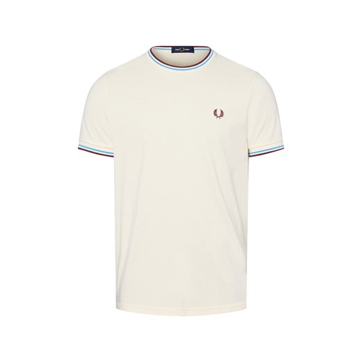 Fred Perry Koszulka męska Mężczyźni Bawełna écru jednolity ze sklepu vangraaf w kategorii T-shirty męskie - zdjęcie 185041943