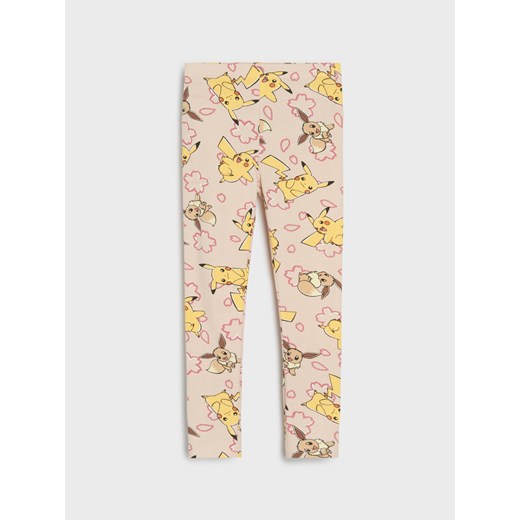 Sinsay - Bawełniane legginsy ze wzorkiem Pokemon - szary Sinsay 128 (7-8 l) Sinsay