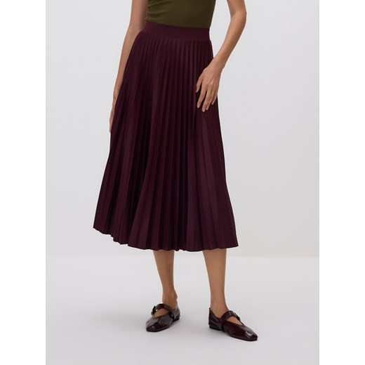 Reserved - Plisowana spódnica midi - ciemnofioletowy Reserved XL Reserved