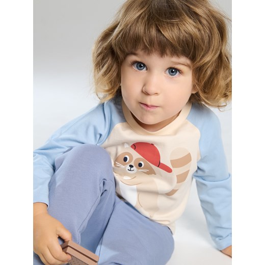 Sinsay - Koszulka z długimi rękawami z nadrukiem 2 pack - wielobarwny Sinsay 98 (2-3 l) Sinsay