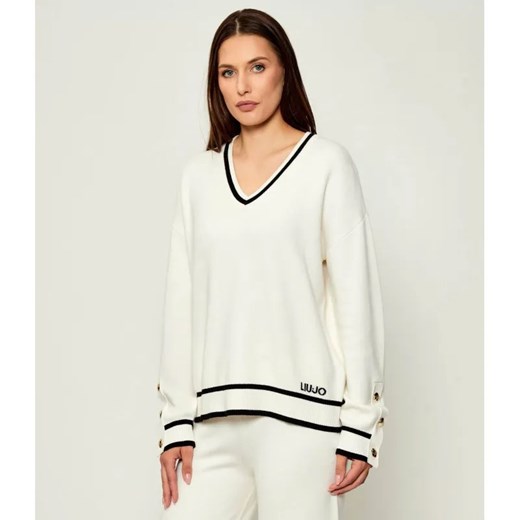 Liu Jo Sport Sweter | Relaxed fit | z dodatkiem jedwabiu ze sklepu Gomez Fashion Store w kategorii Swetry damskie - zdjęcie 185045930