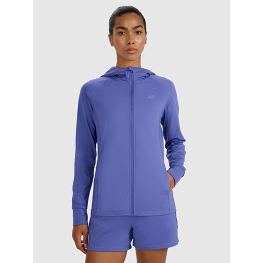 Damska bluza treningowa 4F 4FWAW25TFSWF585 - granatowa ze sklepu Sportstylestory.com w kategorii Bluzy damskie - zdjęcie 185049861