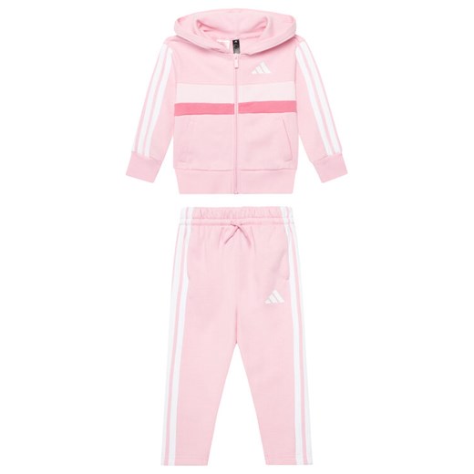 adidas Dres Seasonal Essentials Tiberio 3-Stripes JI6206 Różowy Regular Fit ze sklepu MODIVO w kategorii Komplety dziewczęce - zdjęcie 185051383
