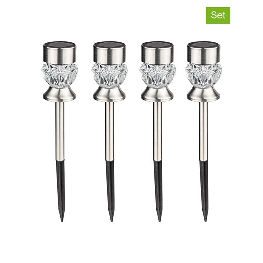 Garden Hero Solarne lampy ogrodowe LED (4 szt.) na trzonku - wys. 36 x Ø 7 cm ze sklepu Limango Polska w kategorii Dekoracje i akcesoria ogrodowe - zdjęcie 185052743