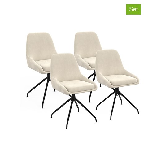 IDOMYA Factory Krzesła (4 szt.) &quot;Olivia&quot; w kolorze kremowo-czarnym - 54 x 79 x 47,5 cm ze sklepu Limango Polska w kategorii Meble - zdjęcie 185053050
