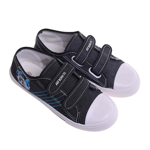 Czarne tenisówki chłopięce na rzepy /F6-1 18030 T189/ ze sklepu Pantofelek24.pl w kategorii Trampki dziecięce - zdjęcie 185054091