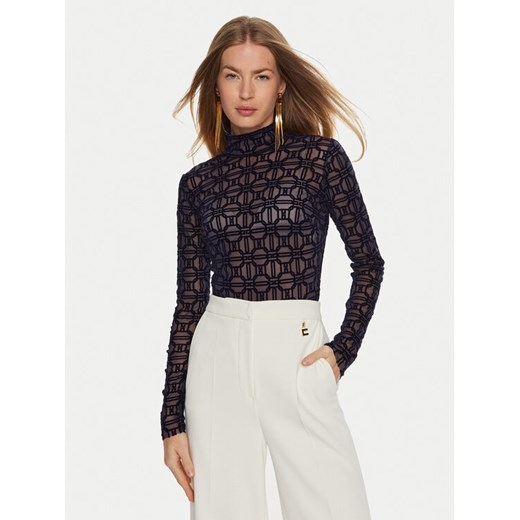 Elisabetta Franchi Body BO-014-47E2-V260 Granatowy Regular Fit ze sklepu MODIVO w kategorii Bluzki damskie - zdjęcie 185055033