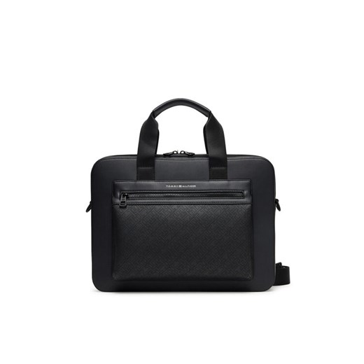 Torba na laptopa Tommy Hilfiger Th Monogram Computer Bag AM0AM13835 Czarny ze sklepu eobuwie.pl w kategorii Torby na laptopa - zdjęcie 185055913