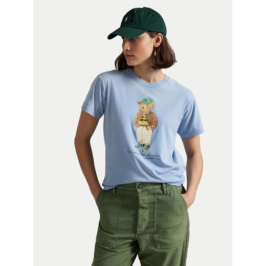 Polo Ralph Lauren T-Shirt 211971730001 Błękitny Relaxed Fit ze sklepu MODIVO w kategorii Bluzki damskie - zdjęcie 185056460