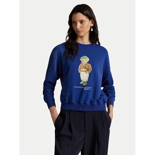 Polo Ralph Lauren Bluza 211971736001 Niebieski Relaxed Fit ze sklepu MODIVO w kategorii Bluzy damskie - zdjęcie 185056533