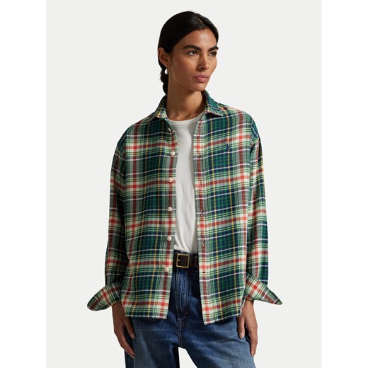 Polo Ralph Lauren Koszula 211A95156002 Zielony Relaxed Fit ze sklepu MODIVO w kategorii Koszule damskie - zdjęcie 185056554