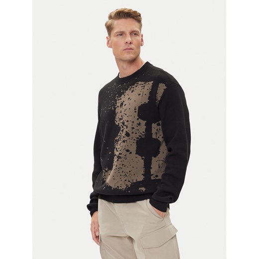 G-Star Raw Sweter Sprayed 89 D27772-D488 Czarny Relaxed Fit ze sklepu MODIVO w kategorii Swetry męskie - zdjęcie 185057641