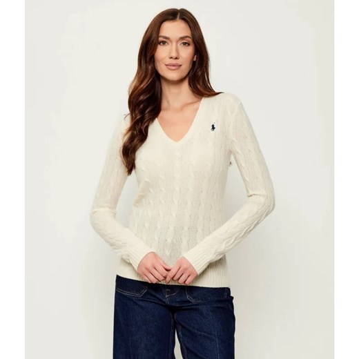 POLO RALPH LAUREN Wełniany sweter KIMBERLY | Slim Fit | z dodatkiem kaszmiru ze sklepu Gomez Fashion Store w kategorii Swetry damskie - zdjęcie 185058964