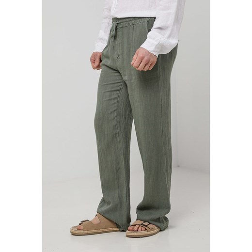 Rodier Lin Lniane spodnie w kolorze khaki Rodier Lin XL/XXL wyprzedaż Limango Polska