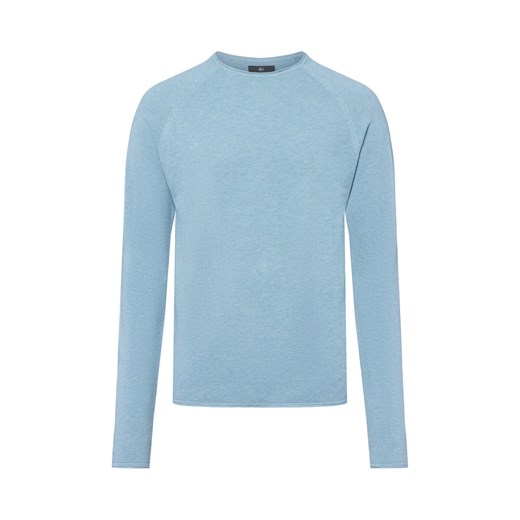 Nils Sundström Sweter męski Mężczyźni Bawełna cyjan marmurkowy ze sklepu vangraaf w kategorii Swetry męskie - zdjęcie 185059463