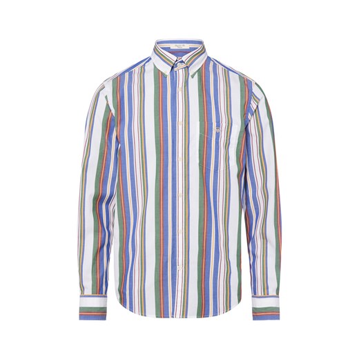 Gant Męska koszula casual Mężczyźni Regular Fit Bawełna biały w paski ze sklepu vangraaf w kategorii Koszule męskie - zdjęcie 185059482