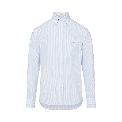 Gant Męska koszula casual Mężczyźni Regular Fit Bawełna biały w paski ze sklepu vangraaf w kategorii Koszule męskie - zdjęcie 185059484