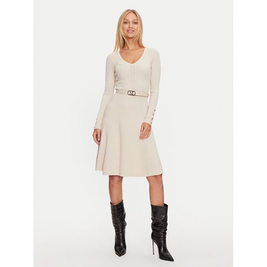 Marciano Guess Sukienka dzianinowa Luna 4BGK00 5613Z Écru Regular Fit ze sklepu MODIVO w kategorii Sukienki - zdjęcie 185059551