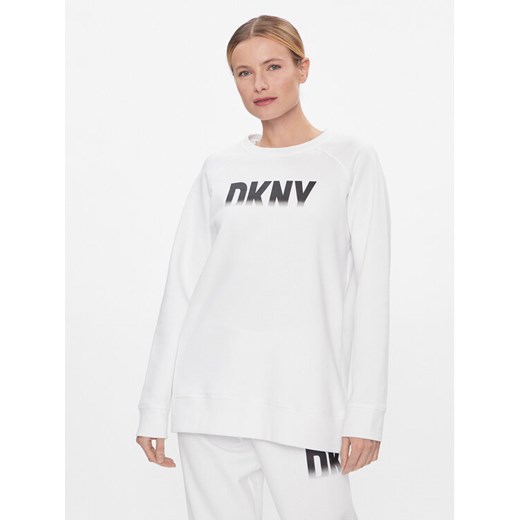 DKNY Sport Bluza DP3T9623 Biały Relaxed Fit ze sklepu MODIVO w kategorii Bluzy damskie - zdjęcie 185059581