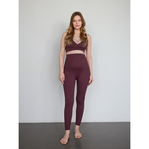 Reserved - Bezszwowy top w stylu sportowym - brązowy Reserved L Reserved