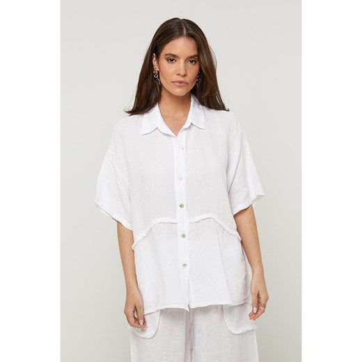 Rodier Lin Lniana koszula w kolorze białym ze sklepu Limango Polska w kategorii Koszule damskie - zdjęcie 185062820