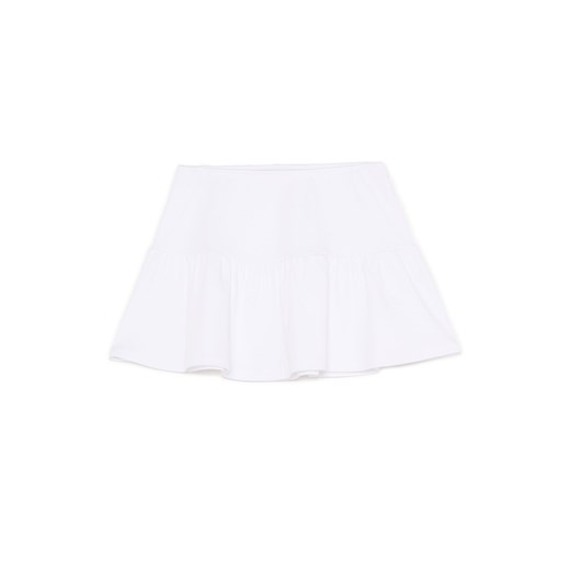 Cropp - Bawełniana biała spódnica mini - biały Cropp M Cropp