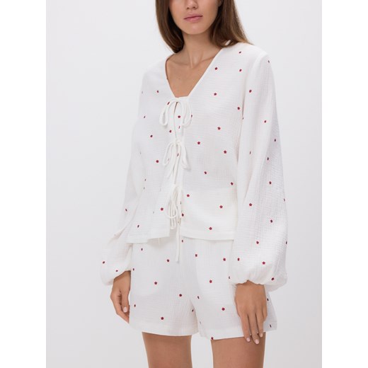 Reserved - Bluzka z wiązaniem z przodu - wielobarwny ze sklepu Reserved w kategorii Bluzki damskie - zdjęcie 185063453