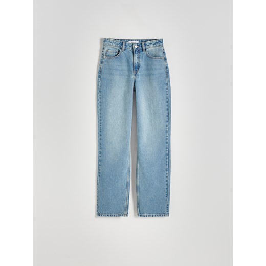 Reserved - Jeansy wide leg z efektem sprania - niebieski Reserved 44 Reserved okazyjna cena