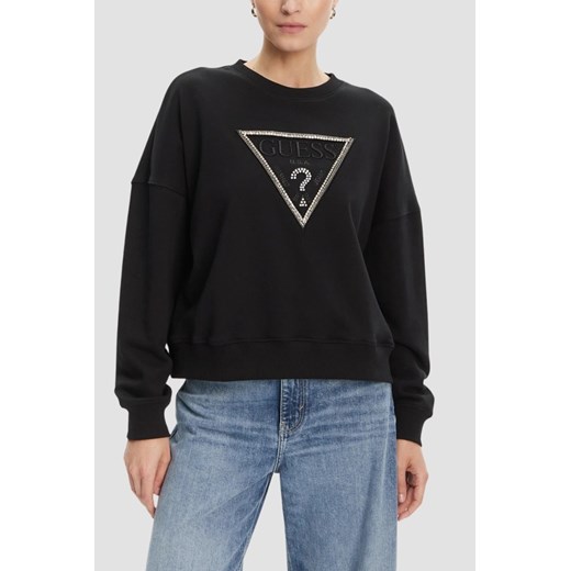 GUESS Czarna damska bluza z cyrkoniami Rachele, Rozmiar XS ze sklepu outfit.pl w kategorii Bluzy damskie - zdjęcie 185063724