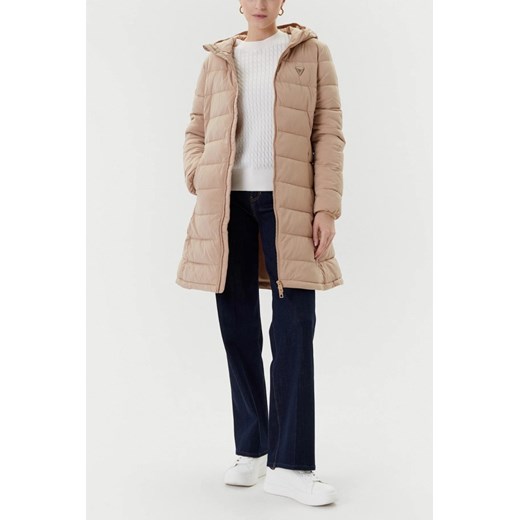 GUESS Brązowa długa damska kurtka New Aleta, Rozmiar XS ze sklepu outfit.pl w kategorii Kurtki damskie - zdjęcie 185063783