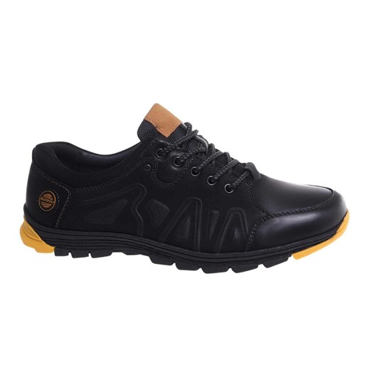 Czarne sznurowane obuwie trekkingowe /B2-2 18034 T386/ ze sklepu Pantofelek24.pl w kategorii Buty sportowe męskie - zdjęcie 185064391