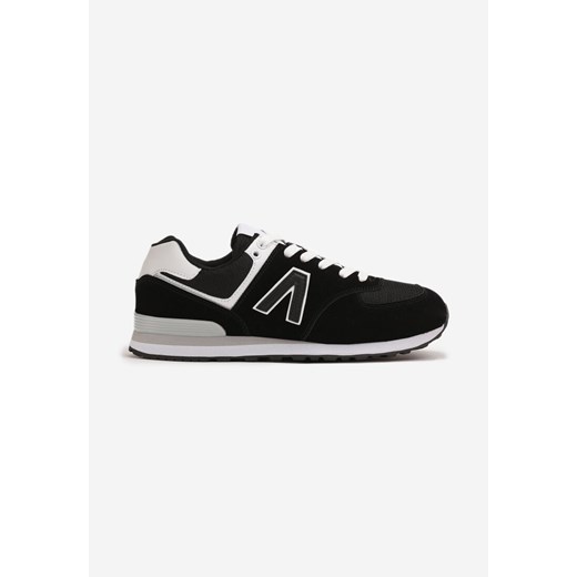 Czarno-Białe Buty Sportowe Sneakersy z Ozdobną Aplikacją Rilazea ze sklepu born2be.pl w kategorii Buty sportowe męskie - zdjęcie 185064432