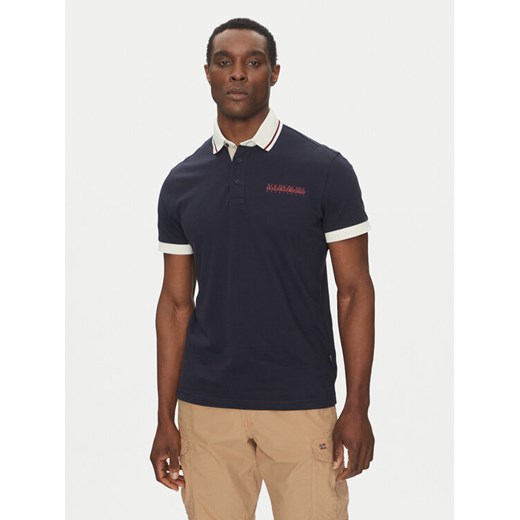 Napapijri Polo E-Zeri NP0A4ID4 Granatowy Regular Fit ze sklepu MODIVO w kategorii T-shirty męskie - zdjęcie 185064633