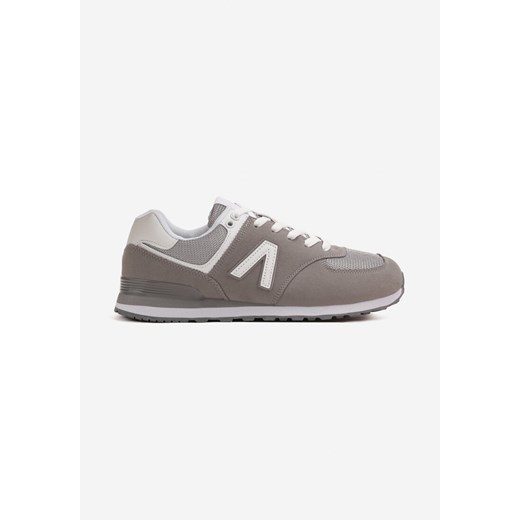 Szare Buty Sportowe Sneakersy z Ozdobną Aplikacją Rilazea ze sklepu born2be.pl w kategorii Buty sportowe męskie - zdjęcie 185065423