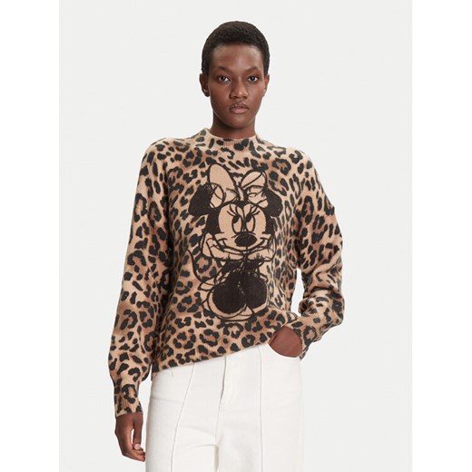 Desigual Sweter Minnie 25WWJF43 Brązowy Regular Fit ze sklepu MODIVO w kategorii Swetry damskie - zdjęcie 185066903