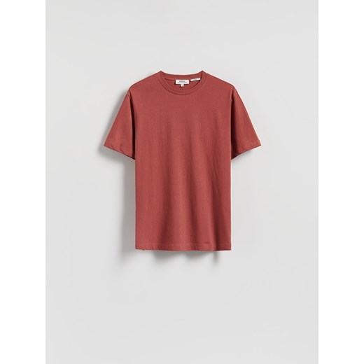 Reserved - T-shirt regular fit z lnem - czerwony Reserved S promocyjna cena Reserved