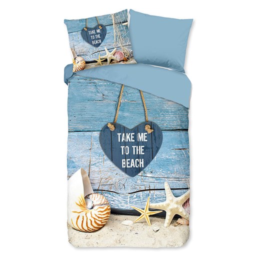 Pure Komplet pościeli &quot;Beach&quot; w kolorze błękitno-beżowym z mikrofibry ze sklepu Limango Polska w kategorii Pościele - zdjęcie 185068734