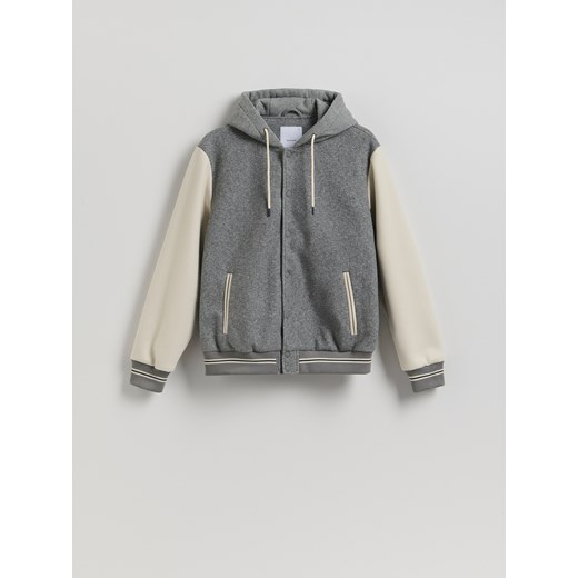 Reserved - Kurtka bomber z kapturem - szary Reserved S Reserved