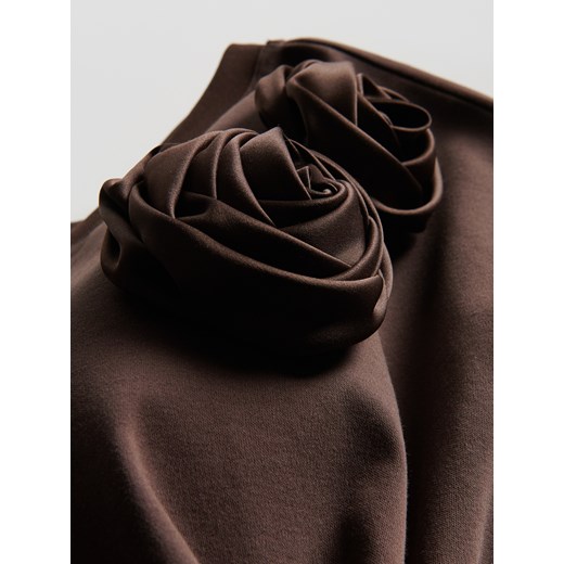 Reserved - T-shirt z merceryzowanej bawełny - ciemnobrązowy Reserved S Reserved