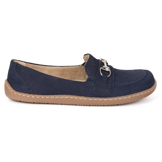 Barefoot damskie mokasyny skórzane minimalistyczne letnie 1288AR granatowe nubuk ze sklepu butyolivier w kategorii Półbuty damskie - zdjęcie 185072204