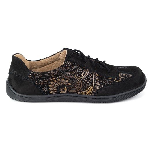 Buty BAREFOOT damskie skórzane minimalistyczne 1287 czarny nubuk ze sklepu butyolivier w kategorii Półbuty damskie - zdjęcie 185072211