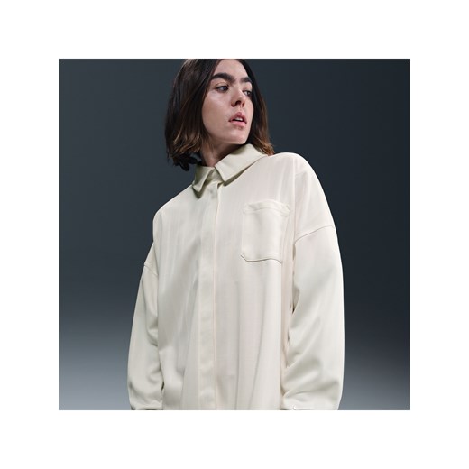 Damska zapinana na guziki żakardowa koszula oversize w paski Nike Sportswear - Brązowy ze sklepu Nike poland w kategorii Koszule damskie - zdjęcie 185072234
