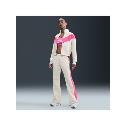 Damskie dopasowane spodnie z dzianiny ze średnim stanem Nike Sportswear Windrunner - Biel ze sklepu Nike poland w kategorii Spodnie damskie - zdjęcie 185072264
