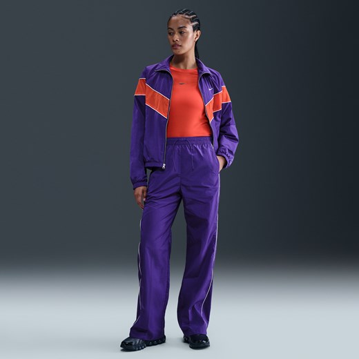 Damskie spodnie z tkaniny z wysokim stanem i luźnymi nogawkami Nike Windrunner - Nike L (EU 44-46) Nike poland