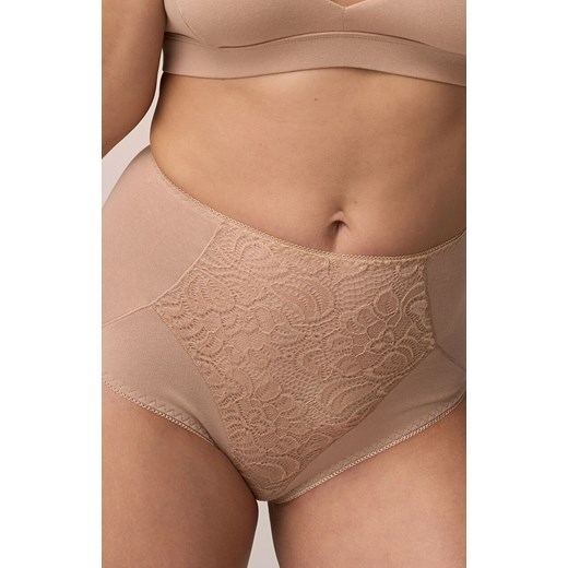 Beżowe majtki damskie modelujące z dodatkiem koronki 215, Kolor beżowy, Rozmiar 3XL, Babell ze sklepu Intymna w kategorii Majtki damskie - zdjęcie 185072633