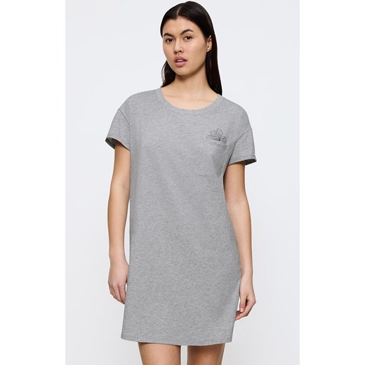 Triumph bawełniana koszula nocna na krótki rękaw Nightdresses 10225066-M034, Kolor szary melanż, Rozmiar 36, Triumph ze sklepu Intymna w kategorii Koszule nocne - zdjęcie 185073830