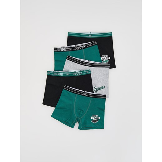 Reserved - Bawełniane bokserki 5 pack - ciemnozielony ze sklepu Reserved w kategorii Majtki dziecięce - zdjęcie 185074552
