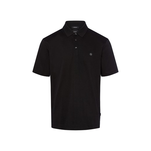 BOSS Męska koszulka polo - Parris Mężczyźni Bawełna czarny jednolity ze sklepu vangraaf w kategorii T-shirty męskie - zdjęcie 185074852