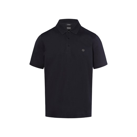 BOSS Męska koszulka polo - Parris Mężczyźni Bawełna granatowy jednolity ze sklepu vangraaf w kategorii T-shirty męskie - zdjęcie 185074853