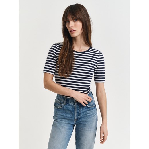 Gant Koszulka damska Kobiety Stretch jasnoniebieski w paski ze sklepu vangraaf w kategorii Bluzki damskie - zdjęcie 185075110